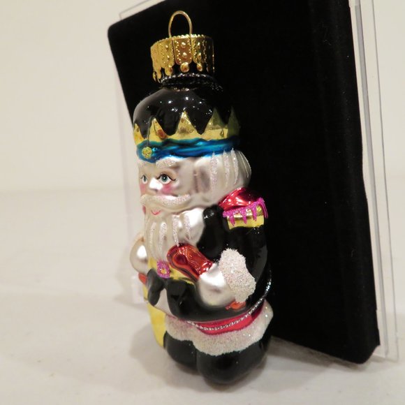 Christmas Glass Ornament Nutcracker Handcrafted by Unique Treasure Box Keepsake - Picture 4 of 6